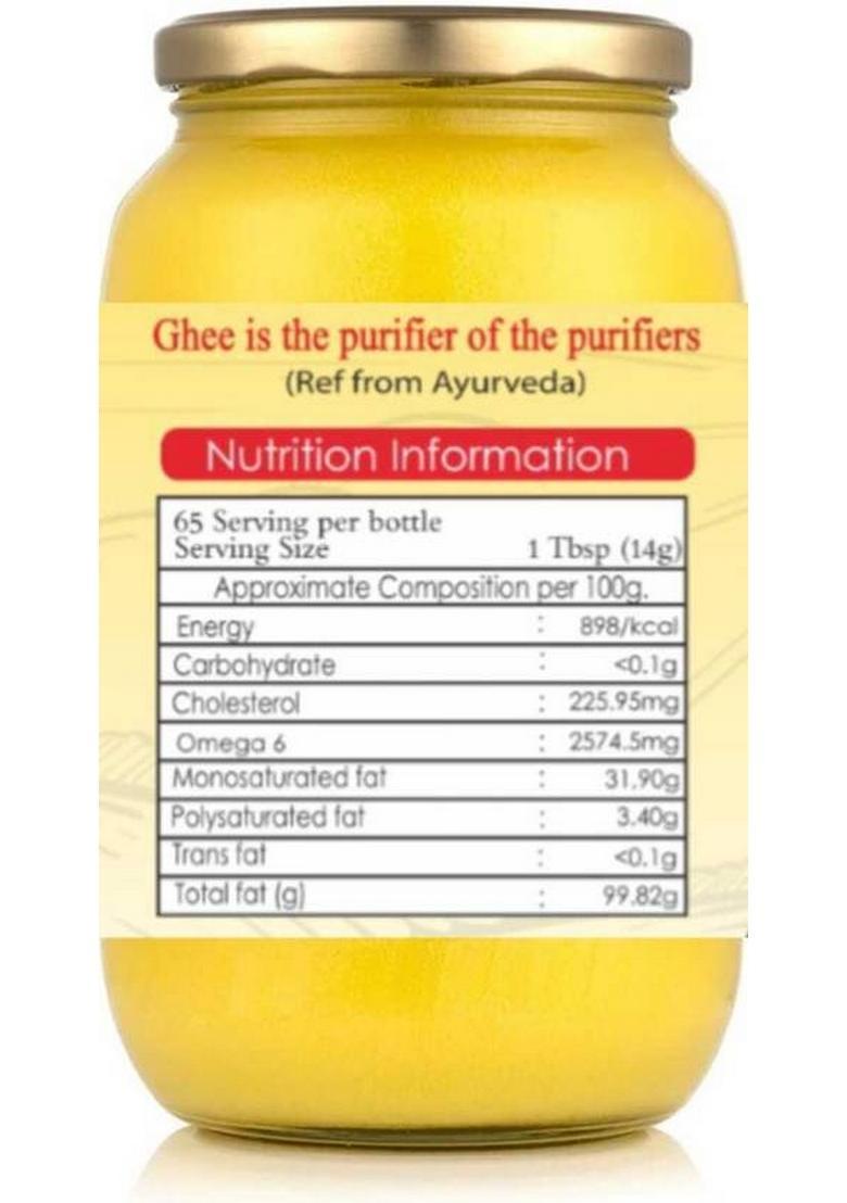 Zamidaar Organic Farms A2 Cow Ghee Glass Bottle (1000 G)