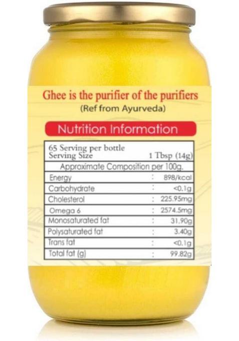 Zamidaar Organic Farms A2 Cow Ghee Glass Bottle (1000 G)