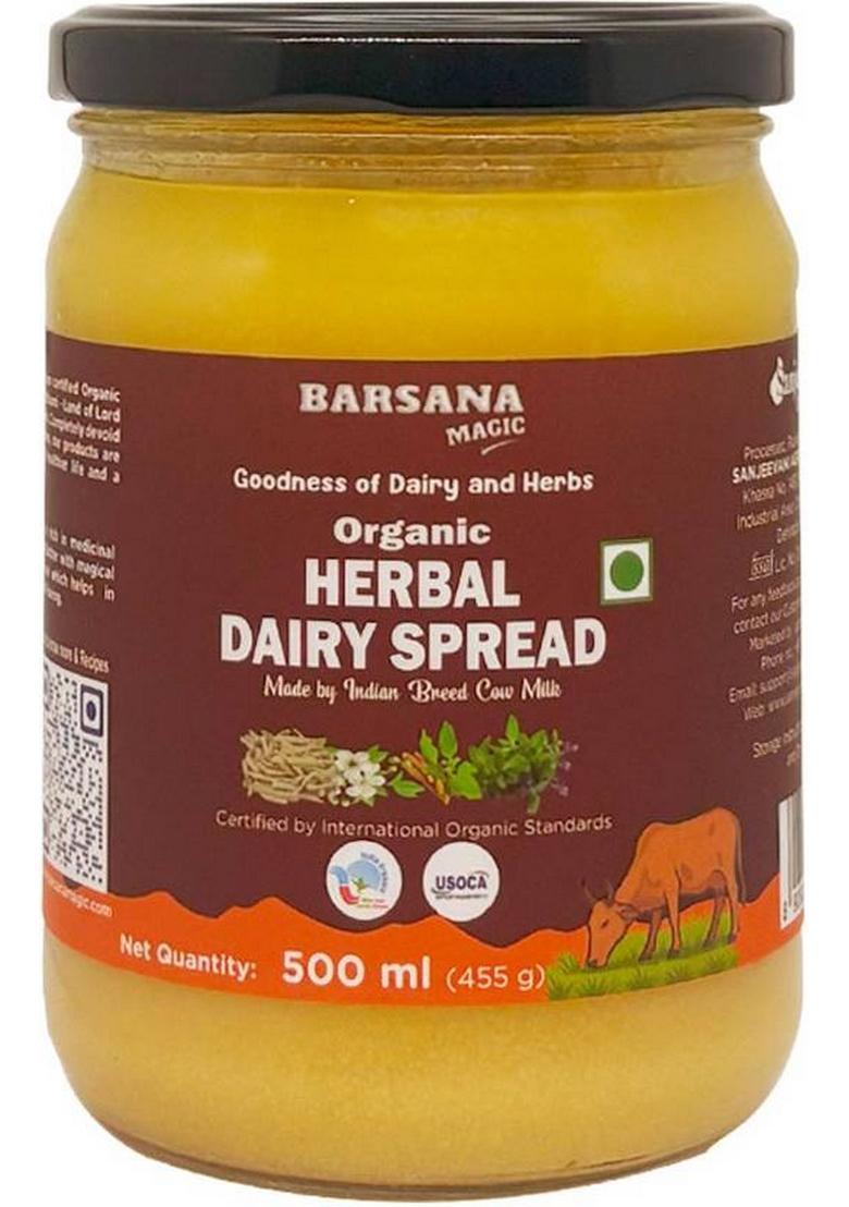 Sanjeevani Organics Organic Herbal Dairy Spread| Healthy Butter Alternative | Rich In Nutrients Ghee Glass Bottle (500 Ml)
