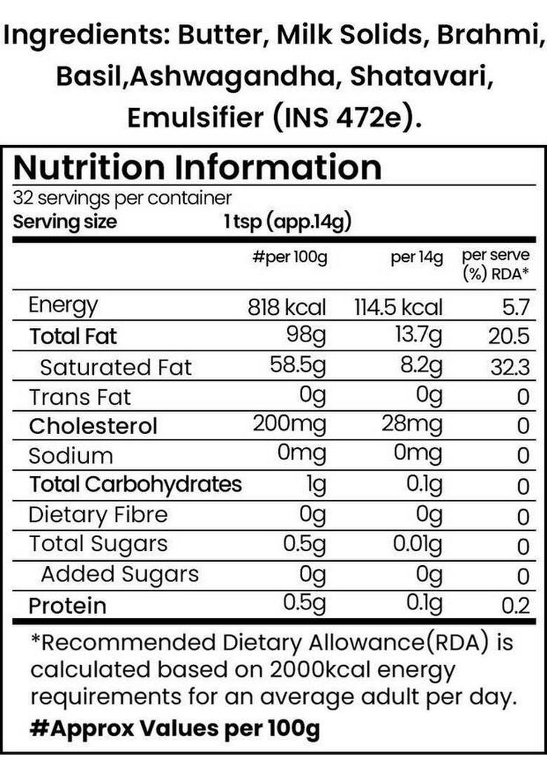 Sanjeevani Organics Organic Herbal Dairy Spread| Healthy Butter Alternative | Rich In Nutrients Ghee Glass Bottle (500 Ml)