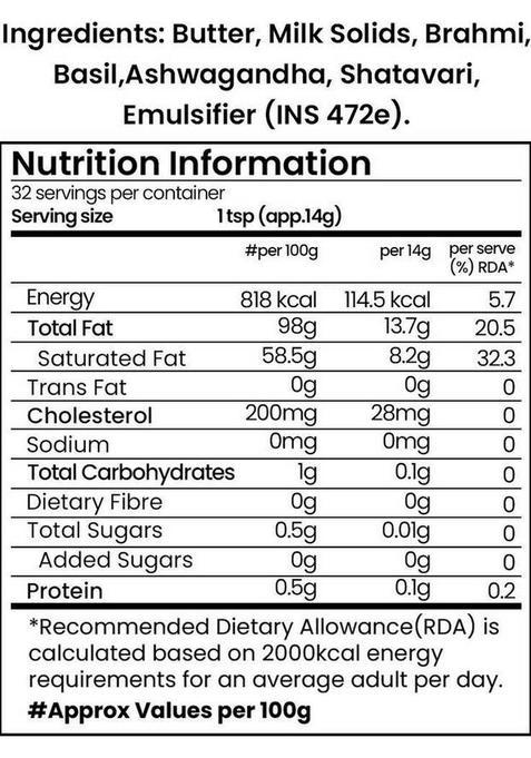 Sanjeevani Organics Organic Herbal Dairy Spread| Healthy Butter Alternative | Rich In Nutrients Ghee Glass Bottle (500 Ml)