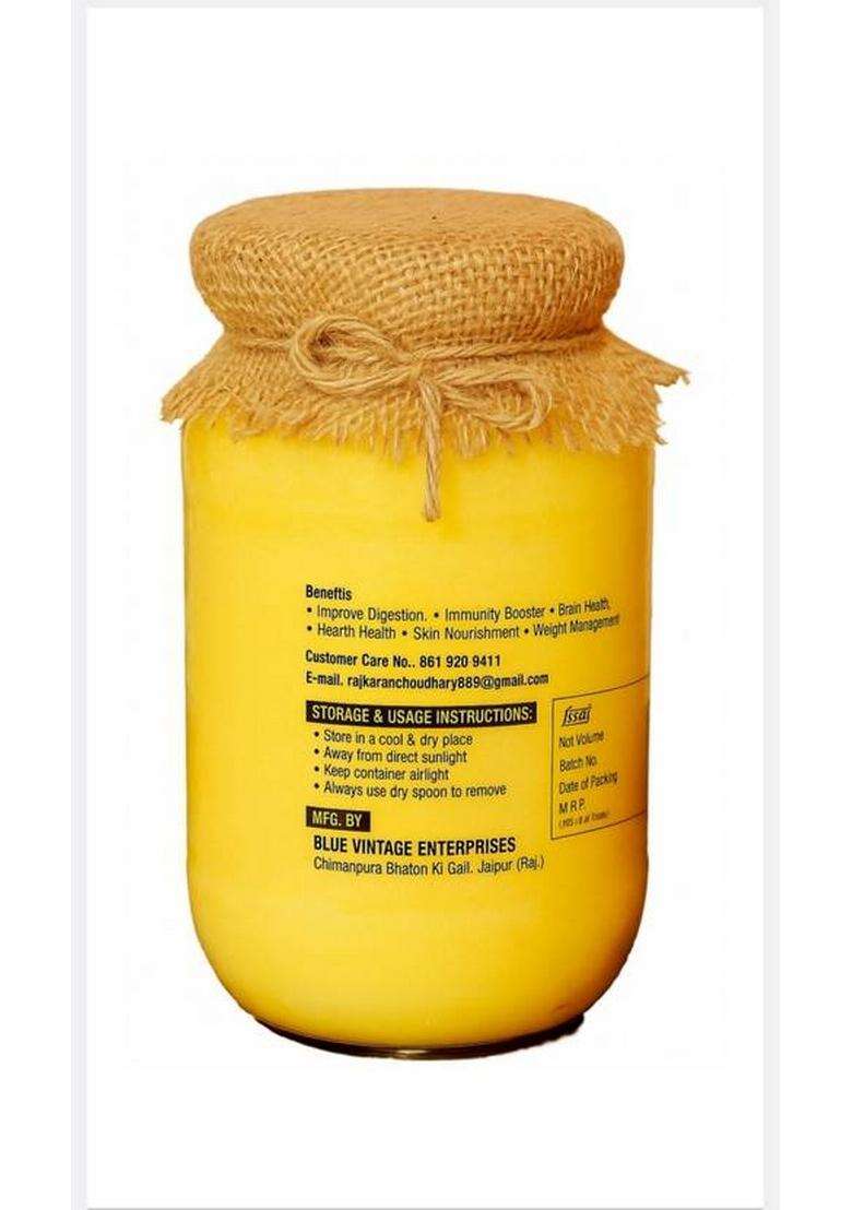 Dhighrita A2 Gir Cow Ghee Traditional Bilona Method \ Grassfed Pure And Health Glass Bottle (1000 Ml) - Indya