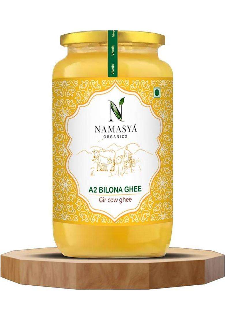 Namasya Organics A2 Desi Gir Cow Ghee | Vedic Bilona Method Pure Nutrient-Rich Glass Bottle (500 Ml) - Indya