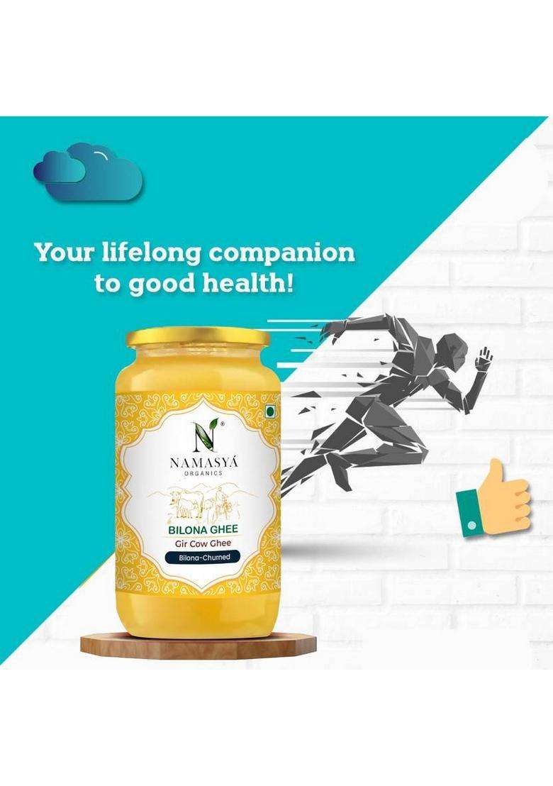 Namasya Organics A2 Desi Gir Cow Ghee | Vedic Bilona Method Pure Nutrient-Rich Glass Bottle (500 Ml) - Indya
