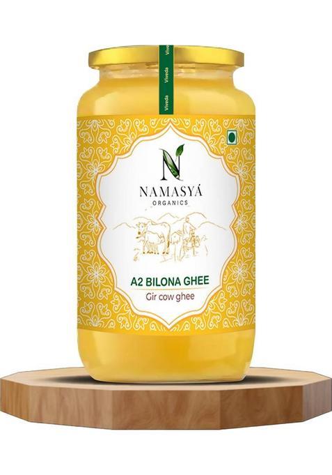 Namasya Organics A2 Desi Gir Cow Ghee | Vedic Bilona Method Pure Nutrient-Rich Glass Bottle (500 Ml)
