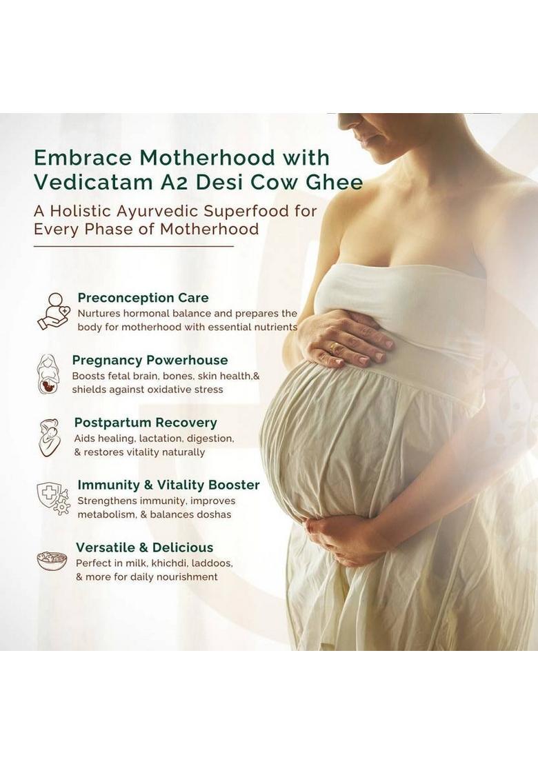 Vedicatam A2 Gir Cow Ghee Traditional Bilona Method, 100% Pure, Natural, Milk Curd Based Glass Bottle (500 G)