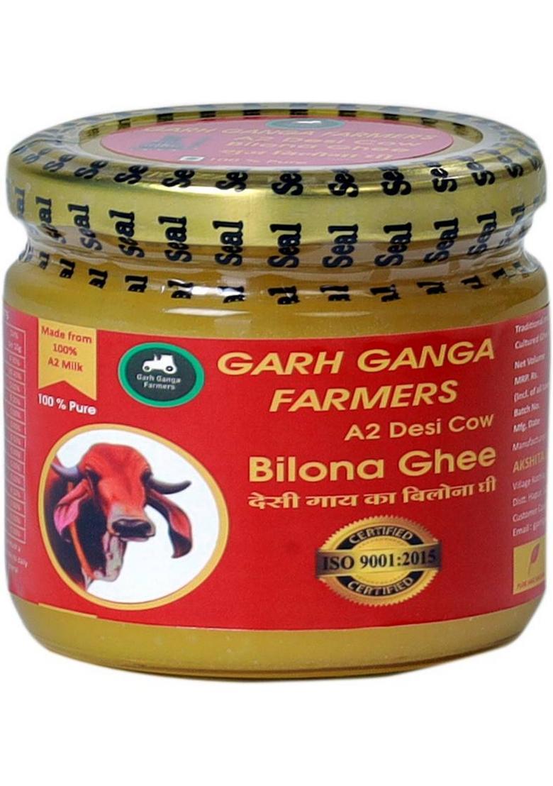 Garh Ganga Farmers Cow Bilona Ghee |100% Pure |Traditional Indian | For Cooking And Health Glass Bottle (250 Ml)