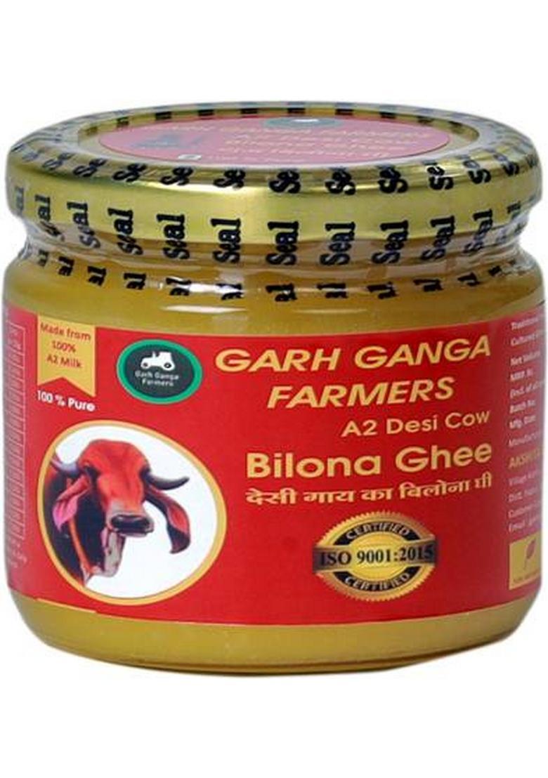 Garh Ganga Farmers Cow Bilona Ghee |100% Pure |Traditional Indian | For Cooking And Health Glass Bottle (250 Ml)