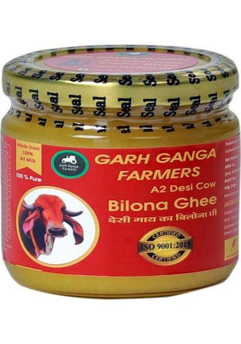 Garh Ganga Farmers Cow Bilona Ghee |100% Pure |Traditional Indian | For Cooking And Health Glass Bottle (250 Ml)