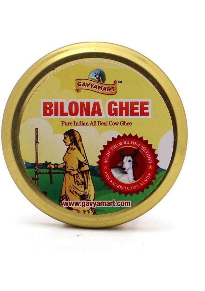 Gavyamart Ghee In Pantry, 100% Pure Kankrej A2 Cow Desi Non Gmo - Made Using Traditional Bilona Method 200 Ml Glass Jar Pack Organic Bottle (200 Ml) - Indya