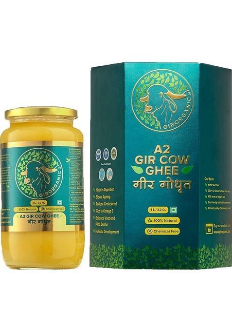 Girorganic Gir Cow Ghee 1 Ltr Glass Bottle (910 G)