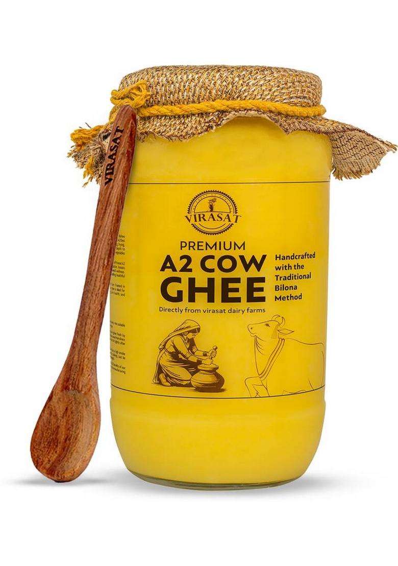 Virasat A2 Ghee 500 Gm Glass Bottle (500 G) - Indya
