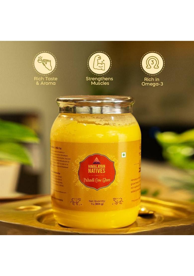 Himalayan Natives 100% Natural Pahadi Cow Ghee Plastic Bottle (1 L)