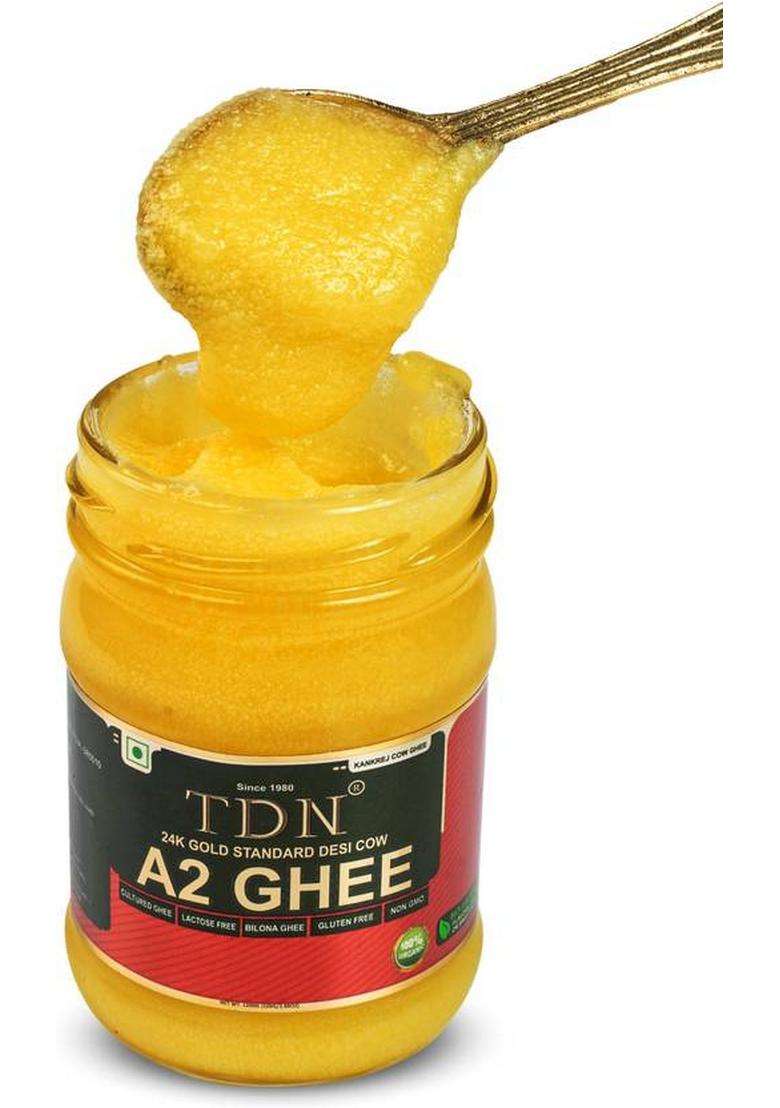 Tdn A2 Bilona Ghee|Organic Desi Cow Ghee|A2 Ghee|Bilona Ghee Glass Bottle (120 Ml, Pack Of 5) - Indya