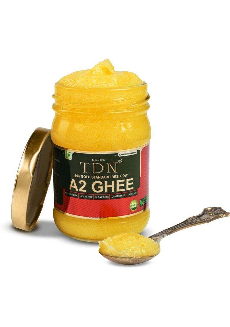 Tdn A2 Bilona Ghee|Organic Desi Cow Ghee|A2 Ghee|Bilona Ghee Glass Bottle (120 Ml, Pack Of 5) - Indya