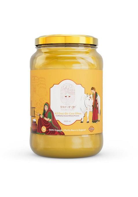 Love Of Gir A2 Desi Cow Ghee 100% Pure & Natural | Traditional Bilona For Health Glass Bottle (1 L)