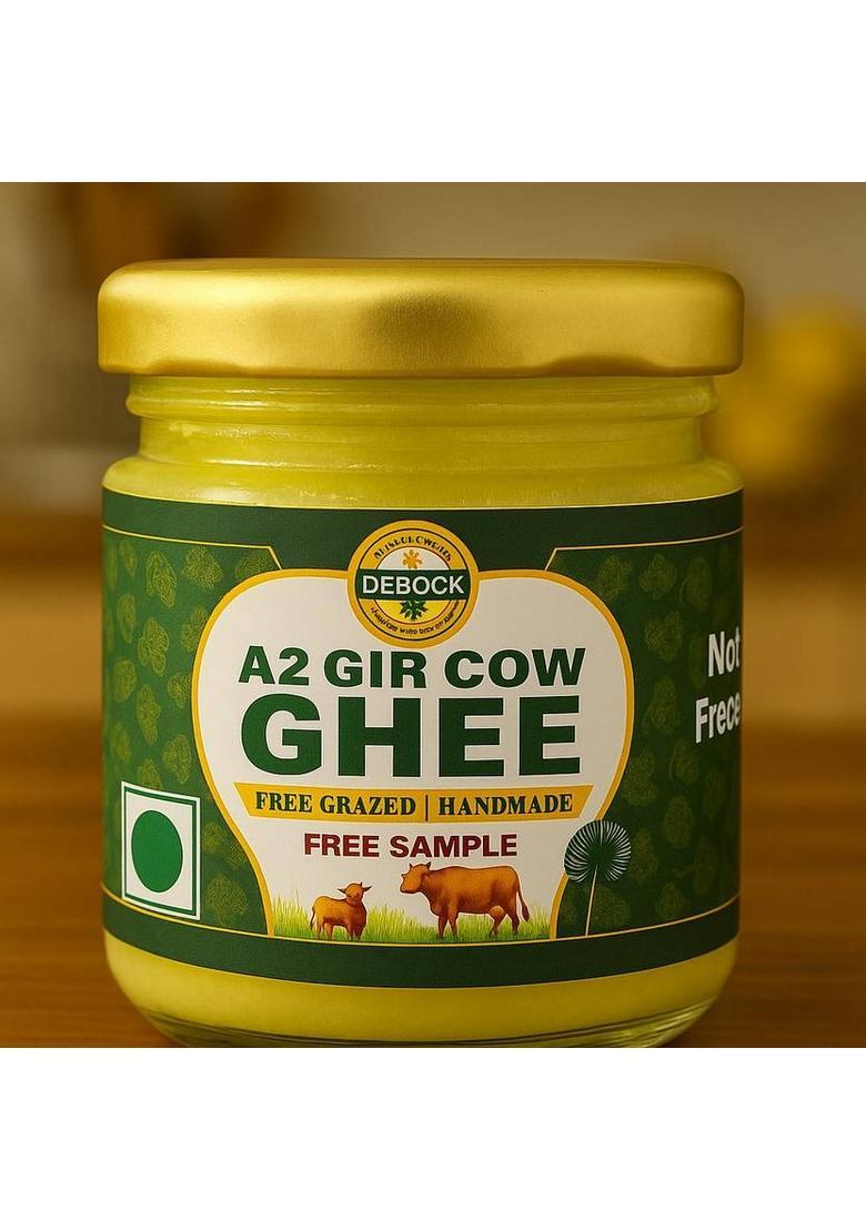 Debock Organic Farm A2 Gir Cow Ghee Free Grazed, Hand Made Glass Bottle (25 G)