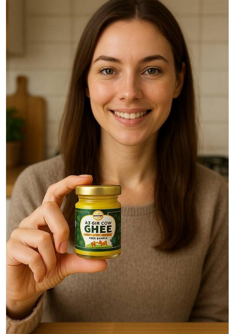 Debock Organic Farm A2 Gir Cow Ghee Free Grazed, Hand Made Glass Bottle (25 G)