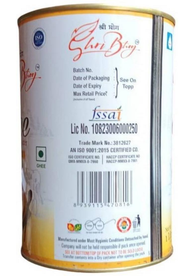 Dairy Mohan Shri Bhog Desi Ghee For Better Digestion And Immunity Pure 1 Ltr Tin (1 L)