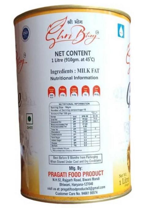 Dairy Mohan Shri Bhog Desi Ghee For Better Digestion And Immunity Pure 1 Ltr Tin (1 L)