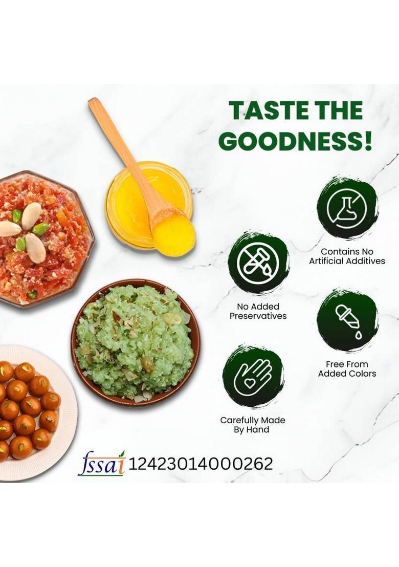 Granules Pure Cow Ghee 500Ml | Natural Desi Organic & Healthy Glass Jar Bottle (455 G)