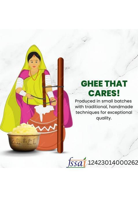 Granules Pure Cow Ghee 500Ml | Natural Desi Organic & Healthy Glass Jar Bottle (455 G)