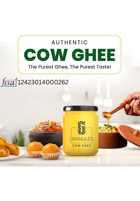 Granules Pure Cow Ghee 500Ml | Natural Desi Organic & Healthy Glass Jar Bottle (455 G)