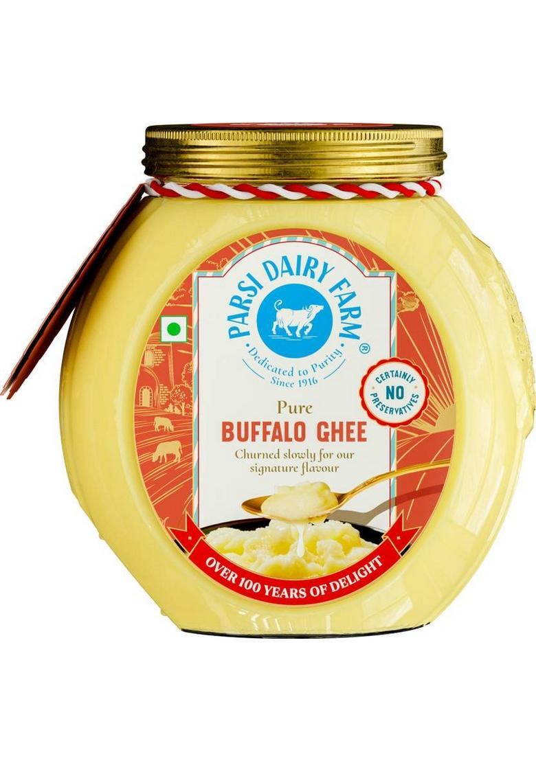 Parsi Dairy Farm Buffalo Ghee: Pure And Traditional Desi Ghee, 100% Vegetarian & No Preservative Ghee Glass Bottle (500 Ml)