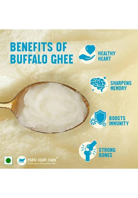 Parsi Dairy Farm Buffalo Ghee: Pure And Traditional Desi Ghee, 100% Vegetarian & No Preservative Ghee Glass Bottle (500 Ml)