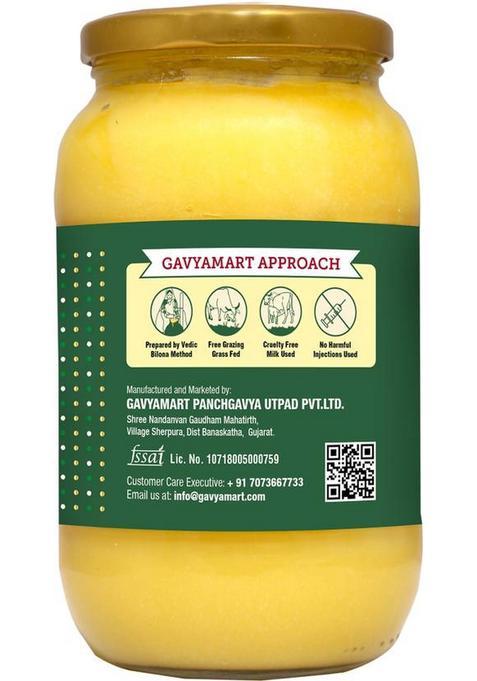 Gavyamart Indian Gir Cow Ghee, Pure A2 Natural & Healthy, Non-Gmo | Lab Certified Ghee Tin (1 L)
