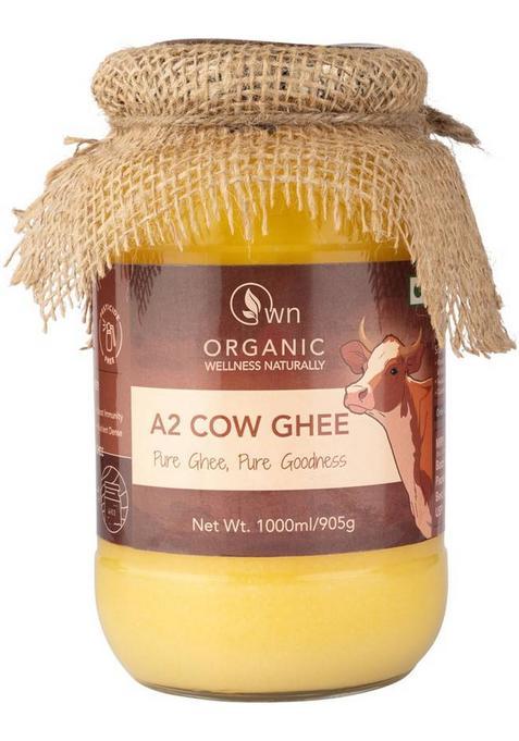 Own-Organic Wellness Naturally A2 Cow Ghee 1000Ml - Organic Mason Jar (1000 Ml)