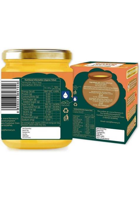 Farmery Desi Cow Ghee 500Ml | Pure Made From Milk Natural & Preservative-Free Mason Jar (500 Ml)