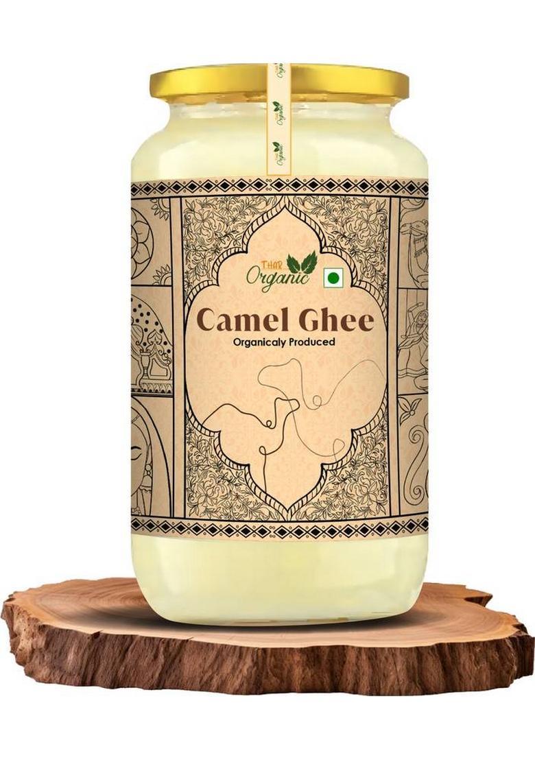 Tharorganic Camel Ghee | Pure Milk For Brain Health, Immunity, And Digestion Glass Bottle (500 Ml)