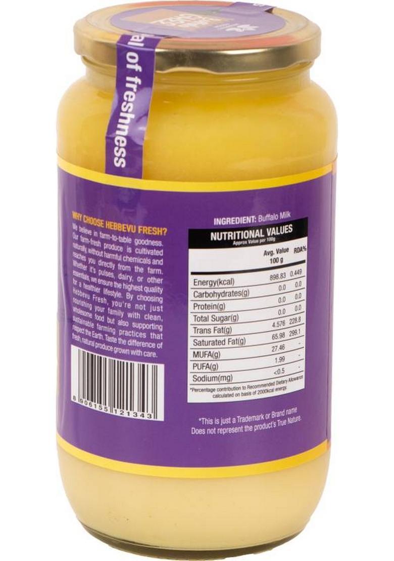 Hebbevu Fresh Pure Buffalo Ghee Glass Bottle (1 L)