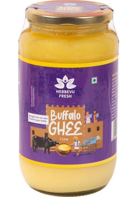 Hebbevu Fresh Pure Buffalo Ghee Glass Bottle (1 L)