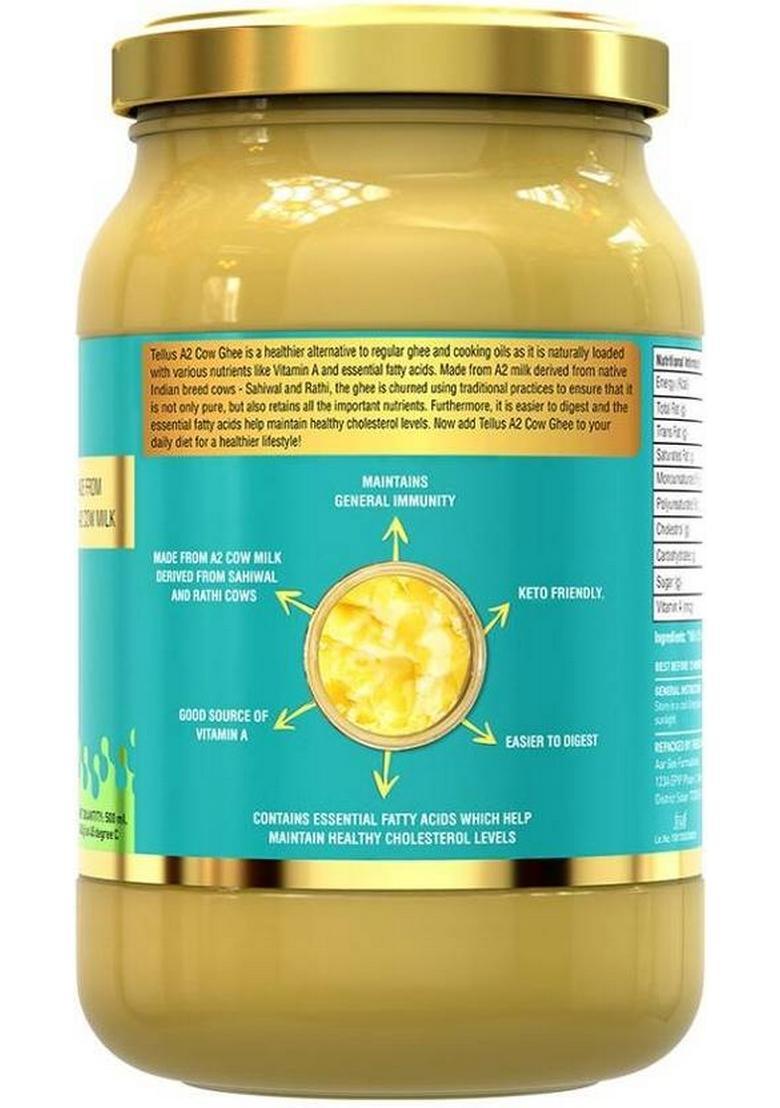 Tellus A2 Cow Ghee 500Ml Glass Bottle (500 G)