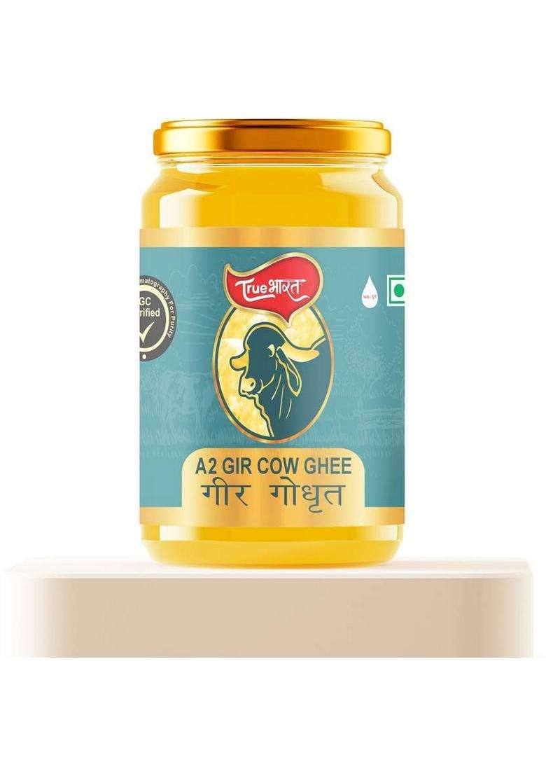 Truebharat A2 Desi Cow Ghee 950Ml Pure, Natural & Traditional Bilona Process Mason Jar (950 Ml) - Indya