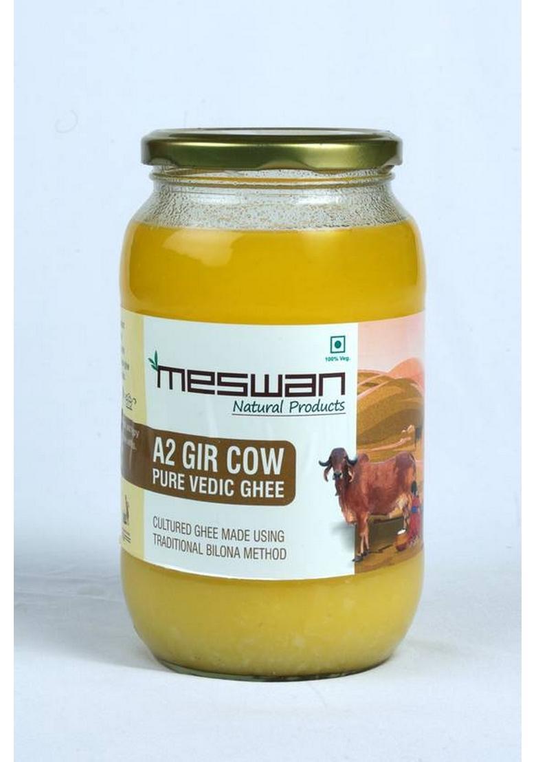 Meswan Gir Cow Ghee A2 Pure Ghee_1000Ml Glass Bottle (1 Kg)