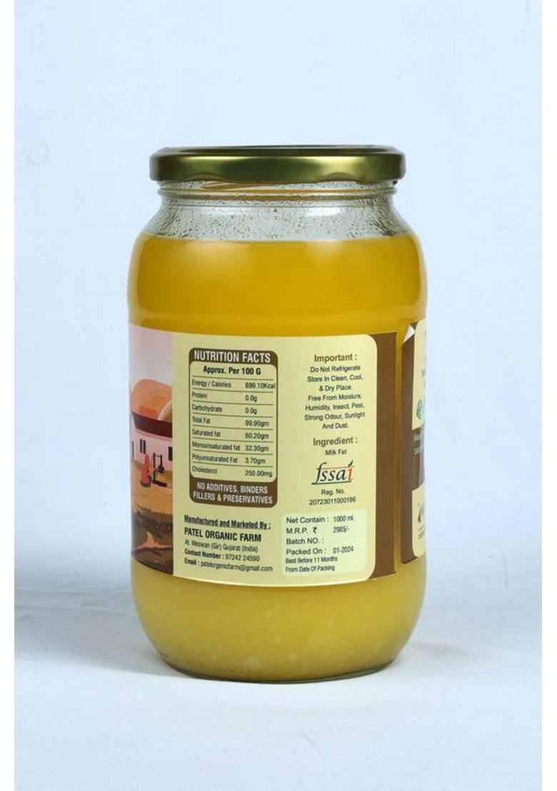 Meswan Gir Cow Ghee A2 Pure Ghee_1000Ml Glass Bottle (1 Kg)