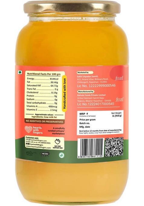 Daichi Desi Cow Ghee|Pure, Natural, And Healthy, Indigenous A2 Cows Milk| Ghee Glass Bottle (1 Kg)
