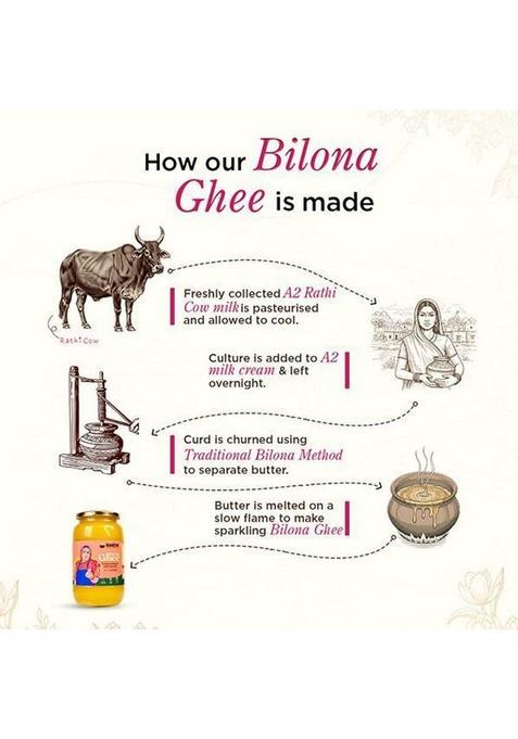 Daichi Desi Cow Ghee|Pure, Natural, And Healthy, Indigenous A2 Cows Milk| Ghee Glass Bottle (1 Kg)