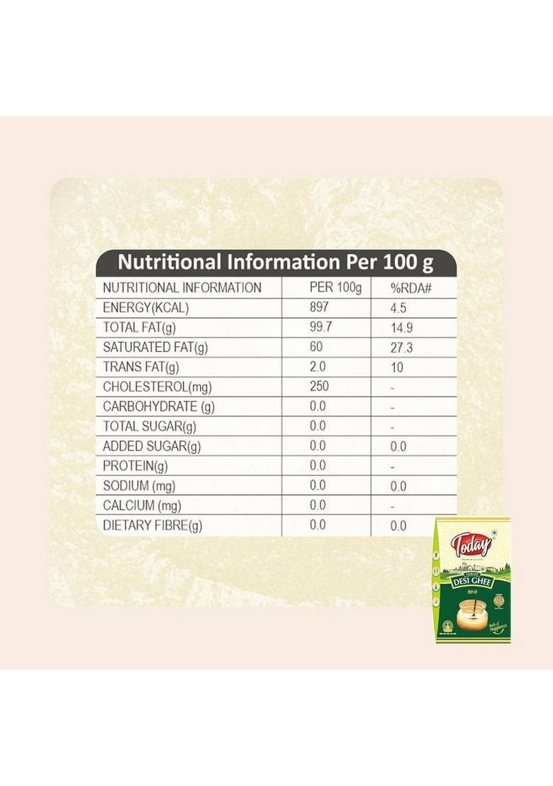 Today Buffalo Desi Ghee Tetrapak| Pure And Traditional For Cooking, Frying 500 Ml Tetrapack (500 Ml)