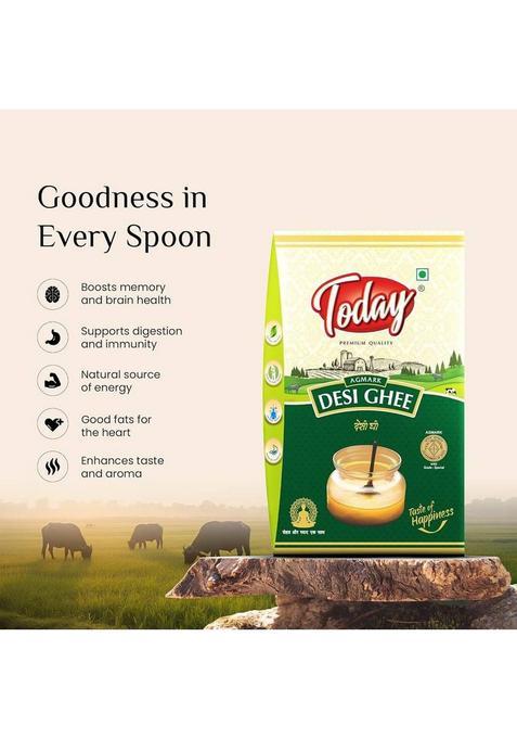 Today Buffalo Desi Ghee Tetrapak| Pure And Traditional For Cooking, Frying 500 Ml Tetrapack (500 Ml)