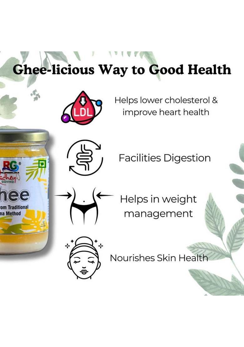 Radhey Govind Pure Organic Ghee Glass Bottle (1 L)