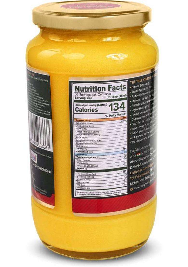 Tdn A2 Cow Ghee Bilona|Cow 1 Kg|Pure Litre|Cow 5 Kg|A2 Bilona Glass Bottle (1 L, Pack Of 5) - Indya
