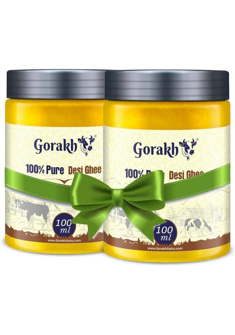 Gorakh 100% Pure Desi Ghee Plastic Bottle (100 Ml, Pack Of 2)