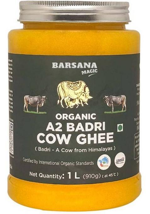 Sanjeevani Organics A2 Badri Cow Ghee | Grass Fed & Lab Tested Preservative And Chemical Free| Glass Bottle (1 Kg)