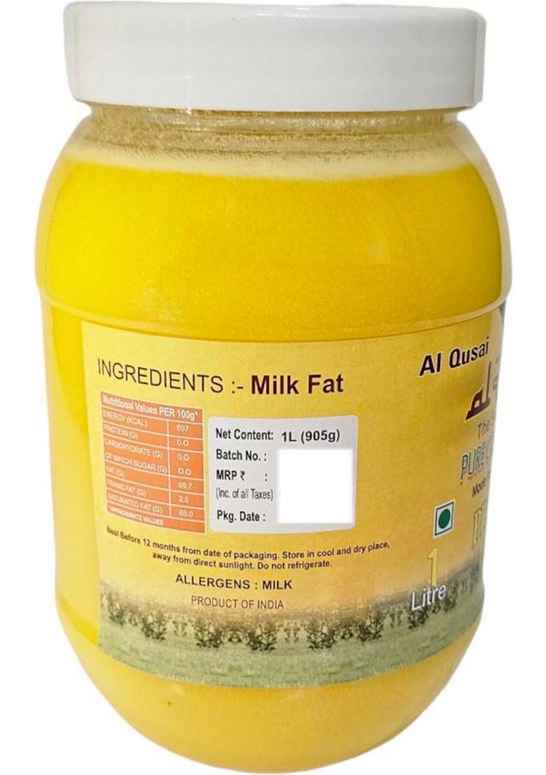 Al Qusai Pure Cow Desi Ghee Made From Milk Fat,(905Gms) Plastic Bottle (1 L)