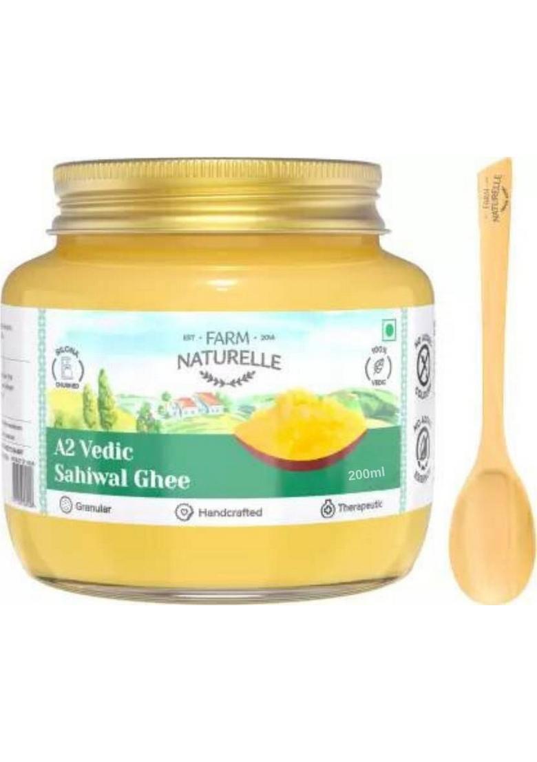 Farm Naturelle Pure Desi Cow Ghee From A2 Milk 200Ml Glass Bottle (200 Ml)