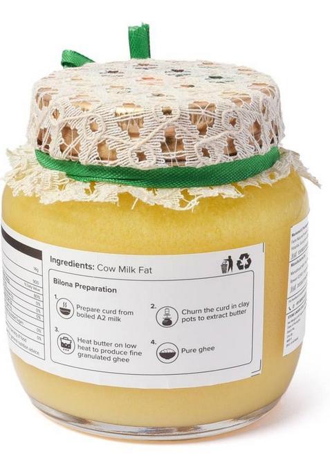 Farm Naturelle Pure Desi Cow Ghee From A2 Milk 200Ml Glass Bottle (200 Ml)